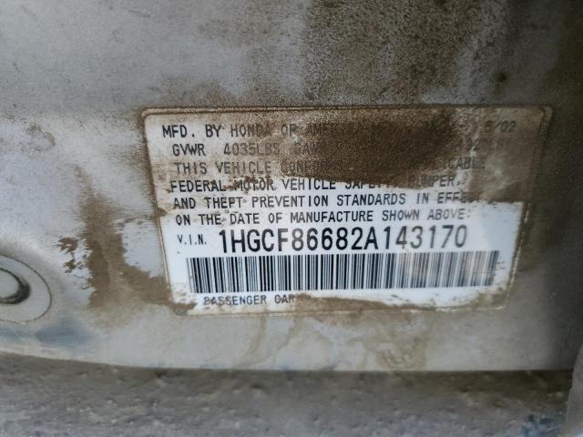 1HGCF86682A143170 - 2002 HONDA ACCORD VALUE SILVER photo 13