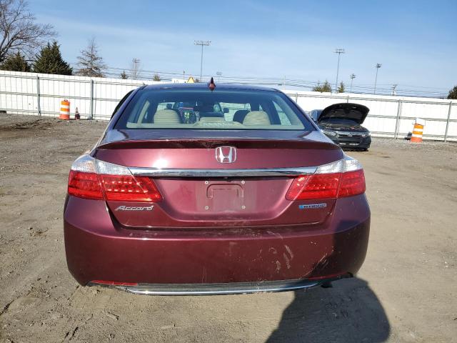 1HGCR6F50FA008743 - 2015 HONDA ACCORD HYBRID EXL MAROON photo 6