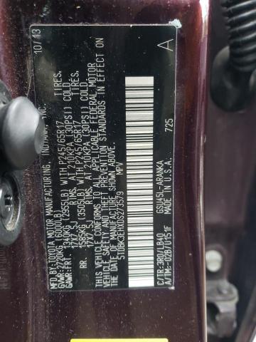 5TDBK3EHXDS273579 - 2013 TOYOTA HIGHLANDER BASE برغندي صورة 14