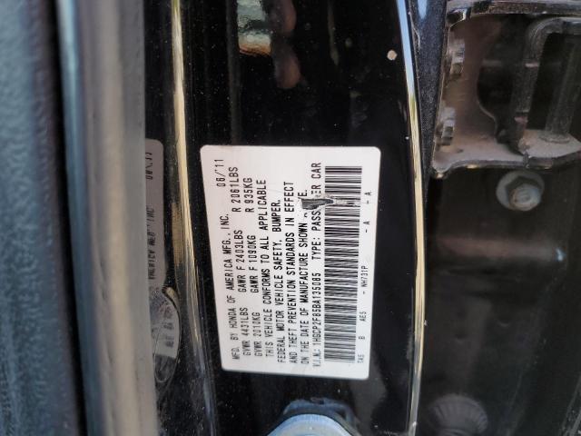 1HGCP2F85BA135085 - 2011 HONDA ACCORD EXL BLACK photo 12