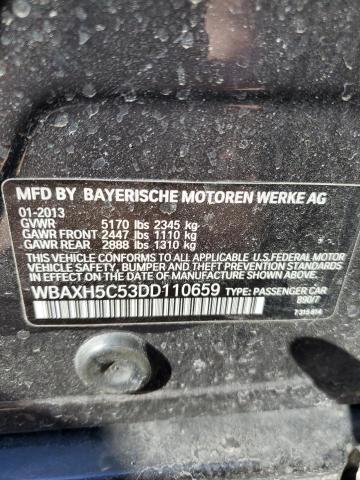 WBAXH5C53DD110659 - 2013 BMW 528 XI BLACK photo 12