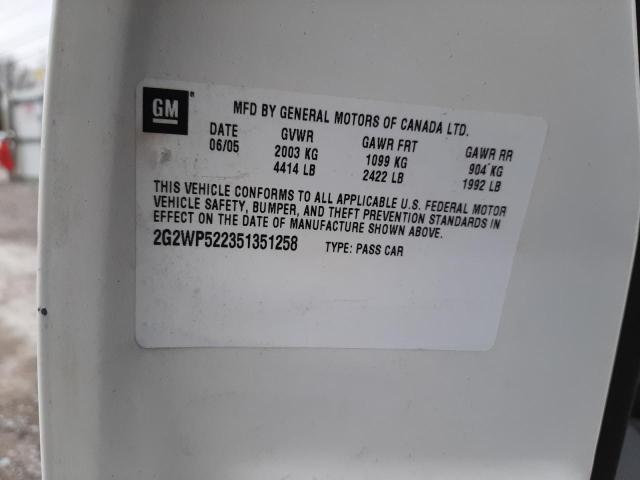 2G2WP522351351258 - 2005 PONTIAC GRAND PRIX 白色 照片 12