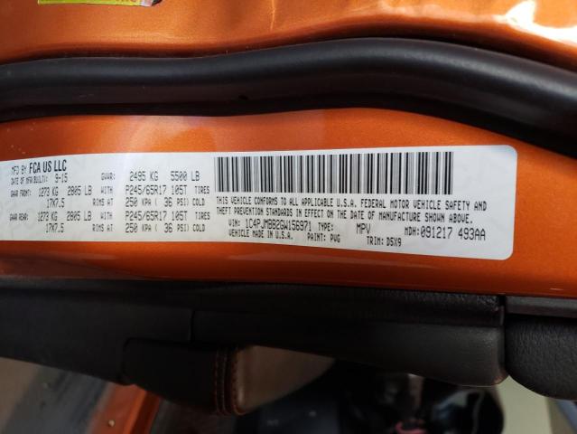 1C4PJMBB2GW156971 - 2016 JEEP CHEROKEE TRAILHAWK ORANGE photo 13