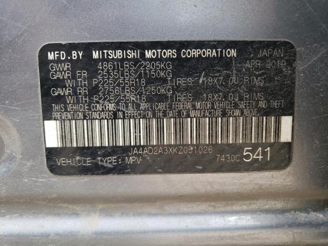 JA4AD2A3XKZ051026 - 2019 MITSUBISHI OUTLANDER ES GRAY photo 13