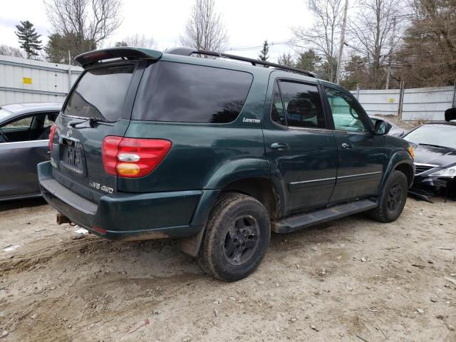 5TDBT48A11S010989 - 2001 TOYOTA SEQUOIA LIMITED GREEN photo 3