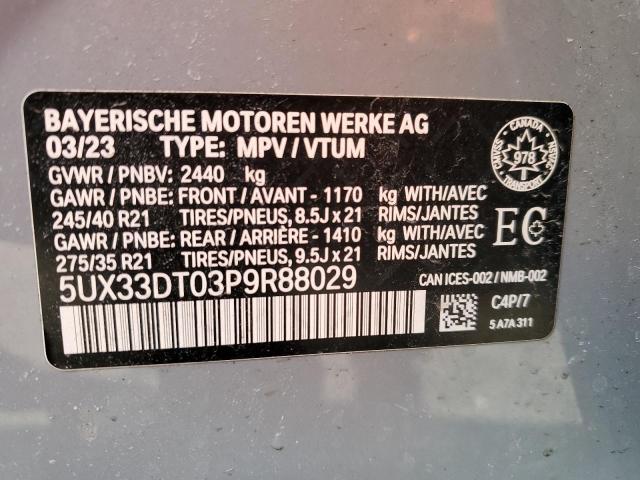 5UX33DT03P9R88029 - 2023 BMW X4 XDRIVE30I GRAY photo 14