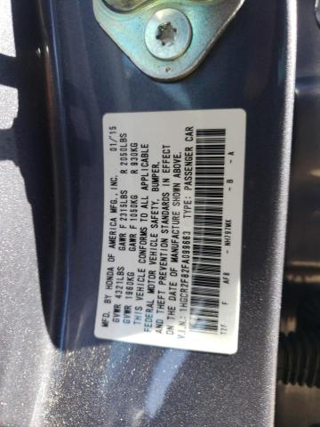 1HGCR2F82FA099663 - 2015 HONDA ACCORD EXL GRAY photo 12