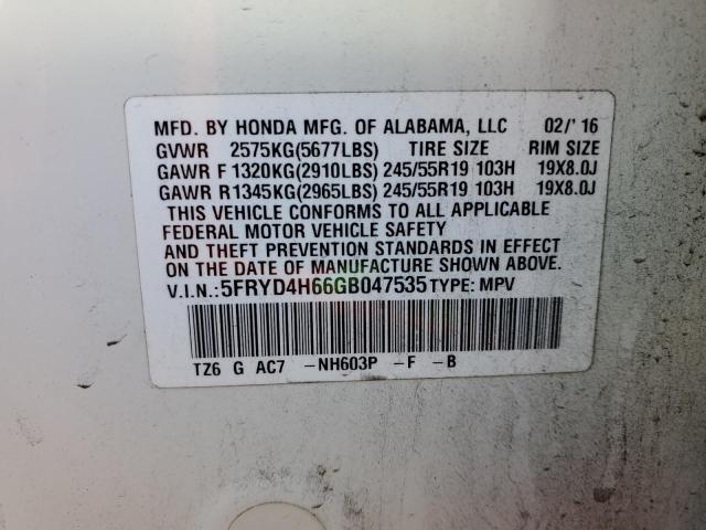 5FRYD4H66GB047535 - 2016 ACURA MDX TECHNOLOGY 白色 照片 14