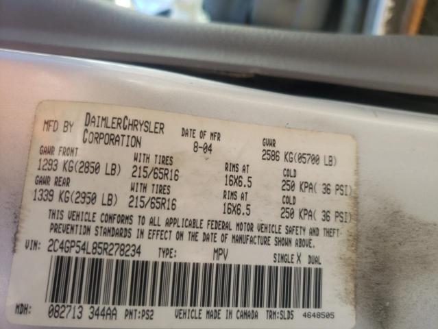 2C4GP54L85R278234 - 2005 CHRYSLER TOWN & COU TOURING 银色 照片 13