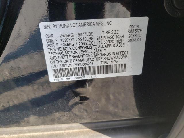 5J8YD4H79KL006236 - 2019 ACURA MDX TECHNOLOGY BLACK photo 12