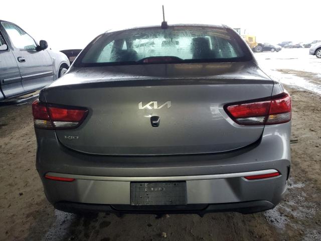 3KPA24AD9NE464801 - 2022 KIA RIO LX GRAY photo 6