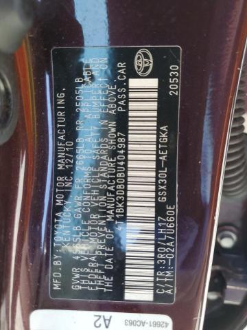 4T1BK3DB0BU404987 - 2011 TOYOTA AVALON BASE 棕色 照片 12