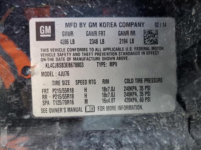 KL4CJBSB3EB678803 - 2014 BUICK ENCORE CONVENIENCE 黑色 照片 12