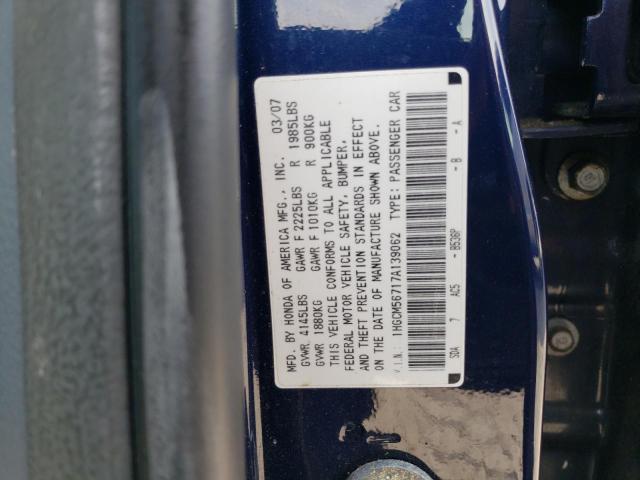 1HGCM56717A139062 - 2007 HONDA ACCORD EX BLUE photo 13