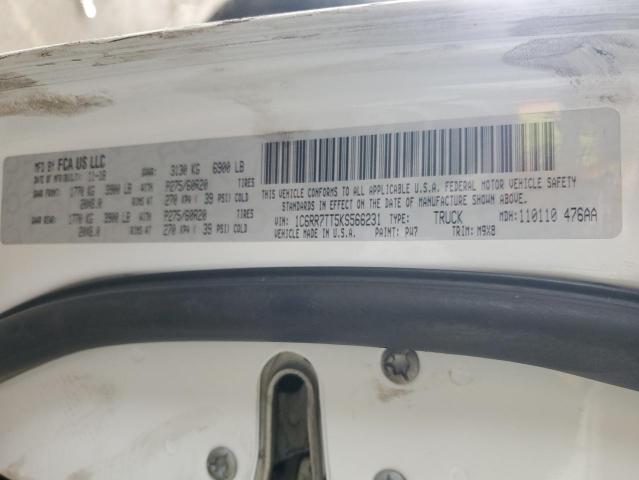1C6RR7TT5KS566231 - 2019 RAM 1500 CLASS SLT თეთრი ფოტო 12