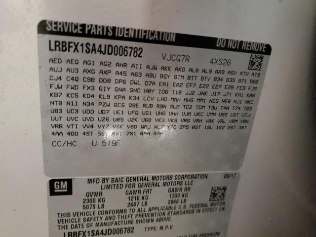 LRBFX1SA4JD006782 - 2018 BUICK ENVISION ESSENCE Արծաթագույն լուսանկար 13