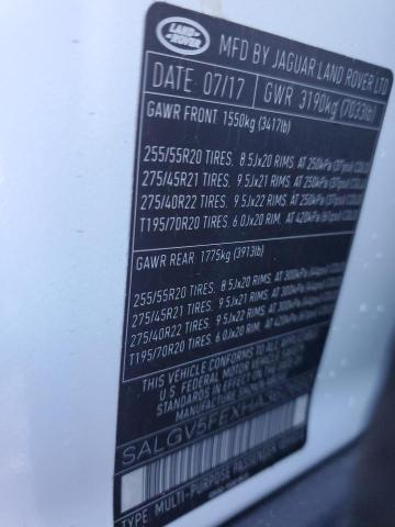 SALGV5FEXHA362660 - 2017 LAND ROVER RANGE ROVE AUTOBIOGRAPHY WHITE photo 13