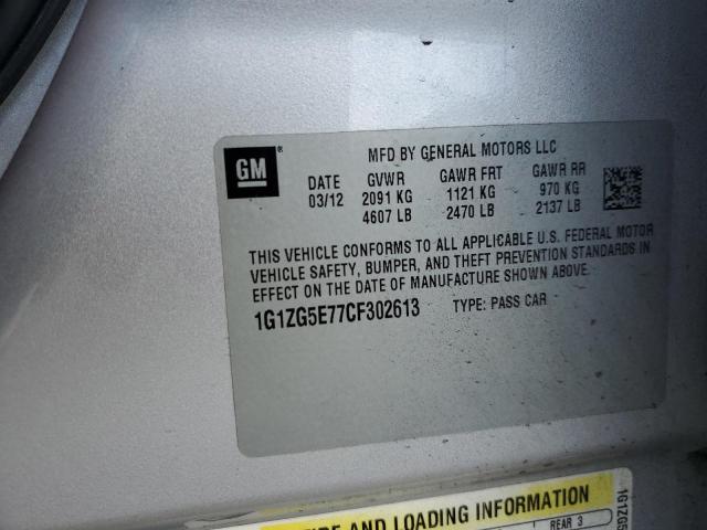 1G1ZG5E77CF302613 - 2012 CHEVROLET MALIBU LTZ SILVER photo 12