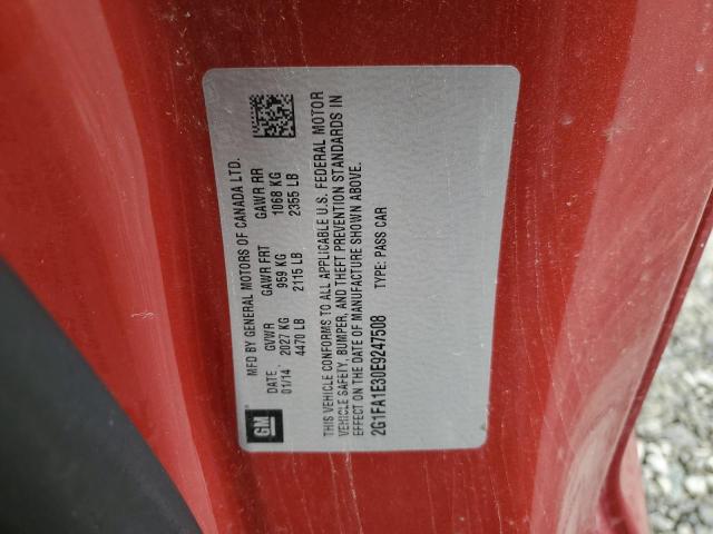 2G1FA1E30E9247508 - 2014 CHEVROLET CAMARO LS RED photo 13