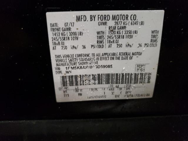 1FM5K8AR4HGD59085 - 2017 FORD EXPLORER POLICE INTERCEPTOR BLACK photo 13