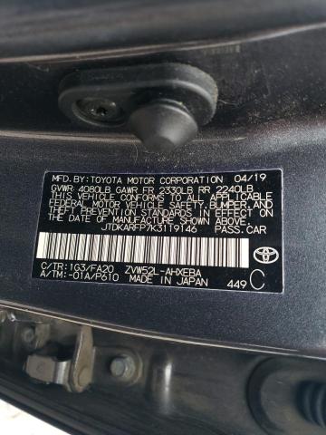 JTDKARFP7K3119146 - 2019 TOYOTA PRIUS PRIM 灰色 照片 12