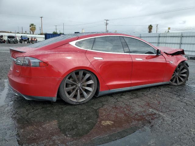 5YJSA1DP1DFP11264 - 2013 TESLA MODEL S Czerwony zdjęcie 3