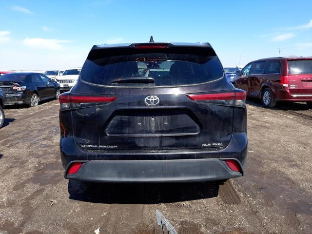 5TDGZRBH7MS117718 - 2021 TOYOTA HIGHLANDER XLE BLACK photo 6