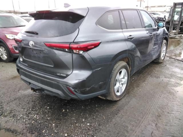 5TDBZRBH1MS072365 - 2021 TOYOTA HIGHLANDER L GRAY photo 4