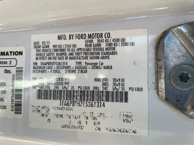 1FA6P8TH7F5361314 - 2015 FORD MUSTANG TWO TONE photo 10