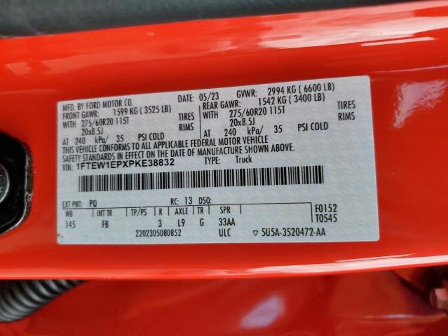 1FTEW1EPXPKE38832 - 2023 FORD F150 SUPERCREW RED photo 12