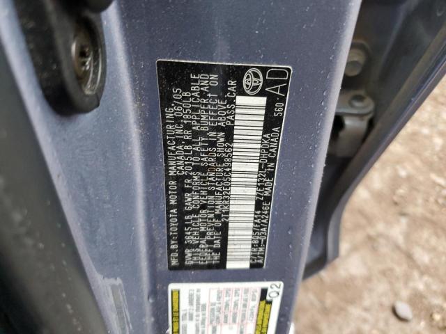 2T1KR32E05C498562 - 2005 TOYOTA COROLLA MA XR BLUE photo 12