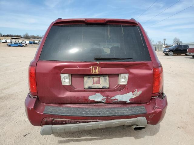 2HKYF18653H605493 - 2003 HONDA PILOT EXL MAROON photo 6