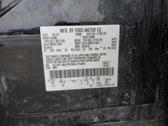 2LMTJ8LP0GBL31283 - 2016 LINCOLN MKX RESERVE BLACK photo 12