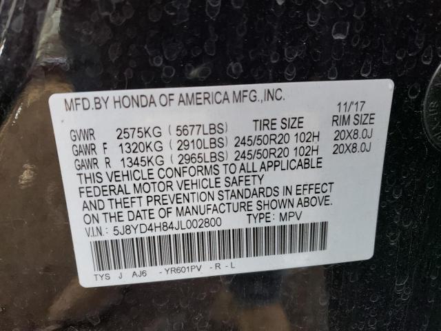 5J8YD4H84JL002800 - 2018 ACURA MDX ADVANCE BLACK photo 14