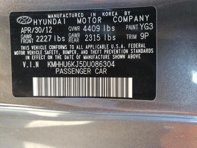 KMHHU6KJ5DU086304 - 2013 HYUNDAI GENESIS CO 3.8L GRAY photo 12