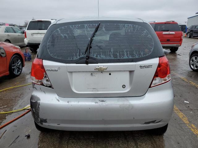 KL1TD66667B762609 - 2007 CHEVROLET AVEO BASE SILVER photo 6