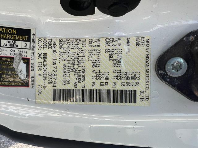 1N6BD0CT1GN728794 - 2016 NISSAN FRONTIER S WHITE photo 10