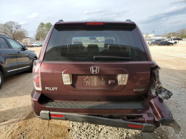 5FNYF187X8B043511 - 2008 HONDA PILOT EXL MAROON photo 6