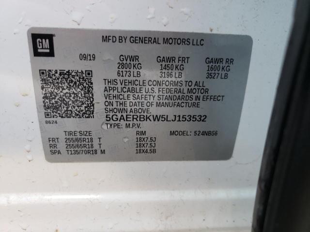 5GAERBKW5LJ153532 - 2020 BUICK ENCLAVE ESSENCE 白色 照片 14