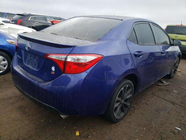 2T1BURHE7EC170001 - 2014 TOYOTA COROLLA L BLUE photo 3