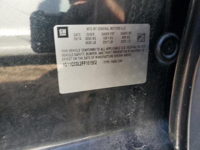 1G11C5SL2FF161562 - 2015 CHEVROLET MALIBU 1LT შავი ფოტო 12