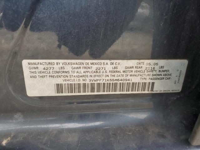 3VWPF71K55M640941 - 2005 VOLKSWAGEN NEW JETTA VALUE BLUE photo 12