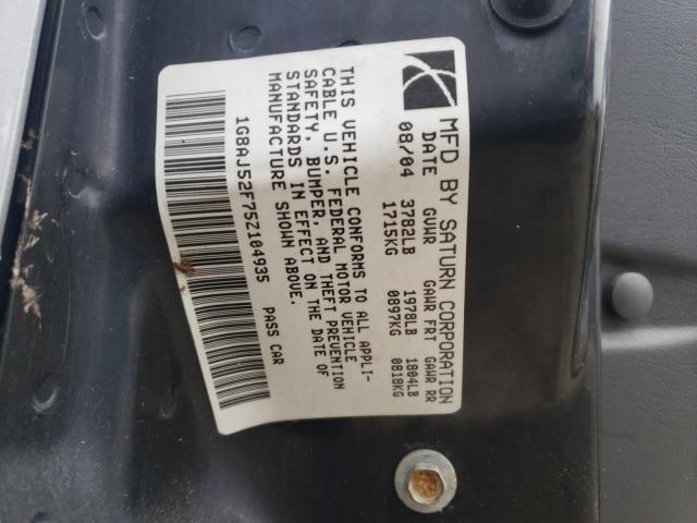 1G8AJ52F75Z104935 - 2005 SATURN ION LEVEL 2 SILVER photo 12