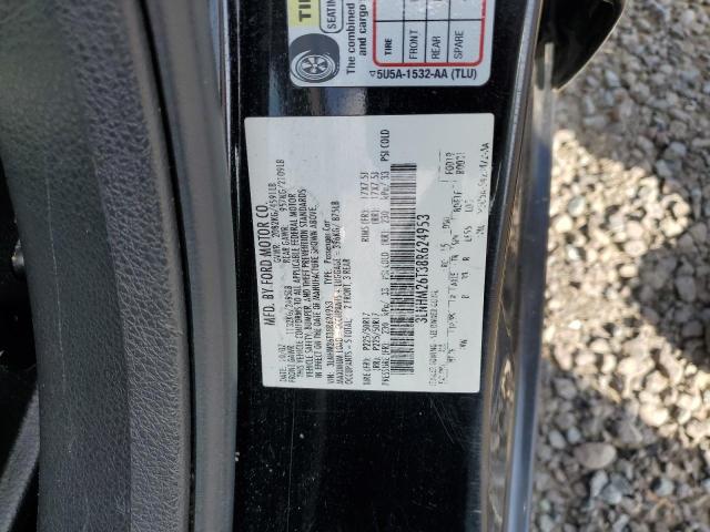 3LNHM26T38R624953 - 2008 LINCOLN MKZ BLACK photo 12