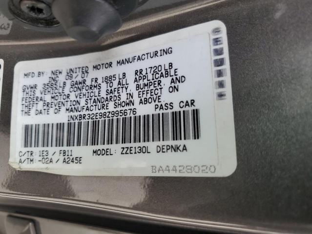 1NXBR32E98Z995676 - 2008 TOYOTA COROLLA CE GRAY photo 12