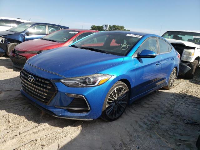 KMHD04LB9JU495164 - 2018 HYUNDAI ELANTRA SPORT BLUE photo 1