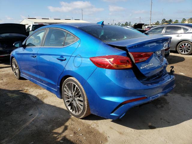 KMHD04LB9JU495164 - 2018 HYUNDAI ELANTRA SPORT BLUE photo 2