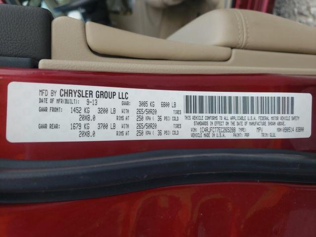 1C4RJFCT7EC265288 - 2014 JEEP GRAND CHER OVERLAND RED photo 14