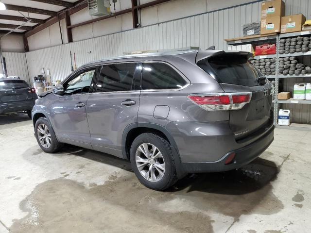 5TDJKRFH7FS217101 - 2015 TOYOTA HIGHLANDER XLE GRAY photo 2