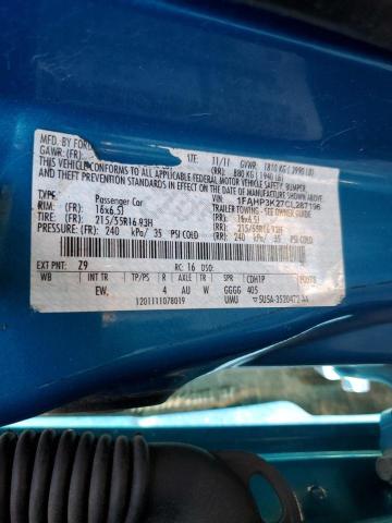 1FAHP3K27CL287196 - 2012 FORD FOCUS SE BLUE photo 13